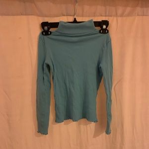 cute blue turtleneck